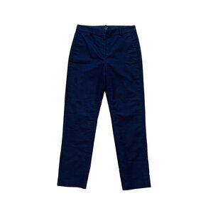 NWOT J. Crew Navy Linen Blend Kallie Pants / Trousers Straight Leg, Size 8 Tall